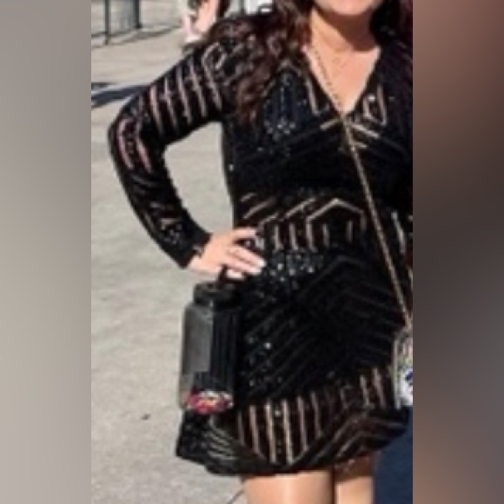 BooHoo black sparkly dress Size 6